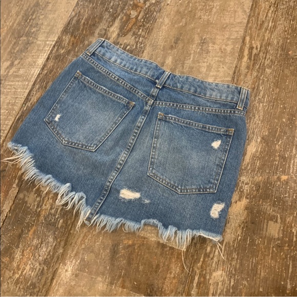 Free People Wild Rose Embroidered Mini Denim Skirt - Picture 7 of 7